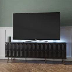 Frank Olsen Elevate Black TV Stand Mood Lighting 1510mm