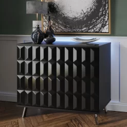 Frank Olsen Elevate Black Small Sideboard Mood Lighting 1007mm